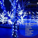 164ft 500 LED Blue White Christmas Lights Outdoor,8 Modes String Light Indoor Bedroom,Clear Wire Twinkle Lights Plug in for Christmas Outside Tree Yard Wedding Decorations(164FT,Blue&White) by GreenHaven Gardens