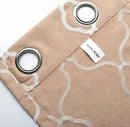 MIUCO Moroccan Embroidered Semi Sheer Curtains Faux Linen Grommet Curtains for Living Room 52 x 84 Inch 2 Panels Set, Taupe by CozyNest Decor