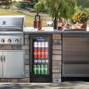 Tylza 15 Inch Beverage Refrigerator, Under Counter/Freestanding Drink Fridge, 130 Cans Beverage Cooler with Glass Door, Reversible Door, Low Noise, Quick Cooling - for Beer, Soda, ETC, Black by CozyNest Decor