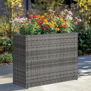 LEWIS&WAYNE Large Rectangular Block Planter Box Handmade Wicker Tall Planters for Outdoor Plants with Removable Liners Modern Planter for Indoor Outdoor Patio Deck - Gray, 38''x11''x30'' by GreenHaven Gardens
