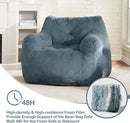 Hobestluk Bean Bag Chair for Adult Small Bean Bag Chairs with Arms Furry Beanbag Chair with Foam Filler Stuffed Bean Bag Sofa for Reading in Bedroom Living Room and Dorms (Blue Grey) by CozyNest Decor