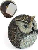 Stocky Owl Garden Decor Holds a Hidden Key Outside - Secret Magnetic Panel Key Hider by GreenHaven Gardens
