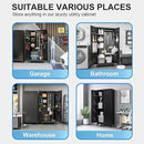 Metal Garage Storage Cabinet, 75” Cleaning Tool Cabinet with Hooks and Hanging Rods, Heavy Duty Garden Tool Organizer, Broom Cabinets for Home, Garage, Laundry Room, Gym, Workshop by CozyNest Decor