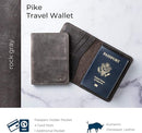 PEGAI Personalized Leather, Passport Holder For Travel | Handmade Passport Wallet Cover Case | Travel Document Holder, Passport Cover for Men, Women, and Family | Pike (Rock Grey) by TinyTreasures Baby Boutique
