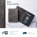 PEGAI Personalized Leather, Passport Holder For Travel | Handmade Passport Wallet Cover Case | Travel Document Holder, Passport Cover for Men, Women, and Family | Pike (Rock Grey) by TinyTreasures Baby Boutique