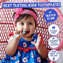 Jack N' Jill Natural Toothpaste for Baby and Infants - Fluoride Free Training Toothpaste, 40% Xylitol, BPA Free - Strawberry, 1.76 oz (Pack of 2) by CozyNest Decor