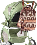 Wrangler Aztec Backpack Organized Daypack Travel Baby Bag with Stroller Strap and Side Bottle Pockets WG2204-9110BR by TinyTreasures Baby Boutique