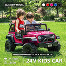 Sopbost 24V 7Ah 2 Seater Ride On Truck Ride On Toy for Big Kids Ride On Car with Remote Control Off-Road Electric Car with Shock Absorber, LED Lights, Bluetooth Music Player, EVA Tires, Pink by TinyTreasures Baby Boutique