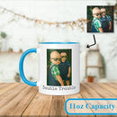 Personalized Coffee Mug, Custom Drawing Portrait Gift, Funny Customized Coffee Gift for Men & Women, Custom Mugs with Pictures, Light Blue 11oz Father's Day Mug by TinyTreasures Baby Boutique