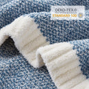 Snuggle Sac Heather Blue Throw Blanket for Couch, Oversized Throw XL Super Soft Warm Blankets Cozy Knit Fuzzy Lightweight Throws for Sofa, Bed, Camping, Picnic, Heather Blue, 50x70 inches by TinyTreasures Baby Boutique