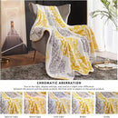 CASAAGUSTO Boho Throw Blanket - Yellow and Gray Damask Decorative Blankets with Tassel, Printed Flannel Bohemian Blanket for Chair, Bed, Sofa, Couch(50 * 60, Yellow and Gray Damask) by CozyNest Decor