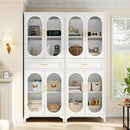 75” Tall Kitchen Pantry Storage Cabinet, Metal Storage Cabinet with 1 Drawer and Adjustable Shelves, Kitchen Pantry Cupboard, Freestanding Cupboard for Bathroom (White-4 Doors and 1 Drawer) by CozyNest Decor