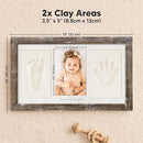 Baby Hand and Footprint Kit - Clay Handprint Keepsake Frame, Newborn Nursery Picture Frame, Personalized New Mom Gifts for Baby Shower & Registry (Barnwood) by TinyTreasures Baby Boutique