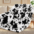 Touchat Cow Print Blanket for Couch, Faux Fur Throw Blanket, Super Heavy Warm Cozy Blankets for Bed Sofa, Bubble Plush Fuzzy Soft Mink Blanket for Living Room Bedroom, Cow Black by CozyNest Decor