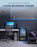EUHOMY Beverage Refrigerator and Cooler, 128 Can Mini fridge with Glass Door, Small Refrigerator with Adjustable Shelves for Soda Beer or Wine, Home/Bar/Office, Black by CozyNest Decor