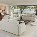 Sofa, 3 Piece Set Comfy Sofa, 2 Loveseat & 3 Seater Couch with Deep Seats for Living Room, Modern Sleeper Couch, Beige Chenille by CozyNest Decor