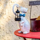 WHIMSYNOOK 10.7" White Cat Solar Garden Light Statue – Outdoor Garden & Yard Decor, LED Lantern, Gift for Cat Lovers by CozyNest Decor