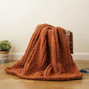 Battilo Chunky Knit Throw Blanket, Soft and Thick Chenille Throw Blanket, 50"x60" Handmade Cable Knit Crochet Blanket, Large Rope Knot Throw Blankets for Couch Sofa Bed Home Decor, Caramel by CozyNest Decor
