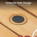 PHI VILLA Bar Height Patio Dining Table, 41" Wood Like Outdoor Bar Table, Rectangle Steel Slatted Bar Dining Table with 1.57" Umbrella Hole for Patio, Garden, Yard, Yellow by CozyNest Decor