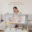 3-in-1 Baby Bassinet, Rocking Bassinet, Bedside Bassinet for Baby, Stable and Secure Bassinet Bedside Sleeper for Newborn & Infant, 6 Height Adjustable with Wheels, Mattress & Breathable Mesh by CozyNest Decor