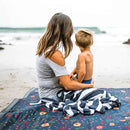 Little Unicorn 5'x10' XL Outdoor Family Picnic & Beach Blanket | Durable & Water-Resistant Fabric | Compact Fold & Easily Wipes Clean | Zipper Pocket (Midnight Poppy) by TinyTreasures Baby Boutique