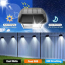 Solar Step Lights Outdoor Waterproof, 4 Pack RGB & 7 RGB Outdoor Solar Lights for Fence with 2 Lighting Modes, Solar Powered Deck Lights for Step Stairs Garden Yard by GreenHaven Gardens