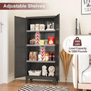 Metal Pantry Cabinet with 2 Doors and Adjustable Shelves, Kitchen Storage cabinets with Gold Handles, Versatile Storage for Laundry Room,Living Room,Bathroom,Dinning Room-Black by CozyNest Decor