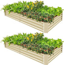 Land Guard 2 Pack 8×4×1ft Galvanized Metal Raised Garden Bed, Metal Planter Kit Box Outdoor for Deep-Rooted Vegetables, Flowers, Green and Herbs (Cream Yellow) by CozyNest Decor