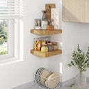 Fun Memories Floating Shelves, 8 Inch Deep Floating Shelves for Wall, 8 x 8 Wall Shelves, Rustic Wood Floating Shelf for Living Room, Bedroom, Bathroom, Oak Color, Set of 2 by CozyNest Decor