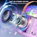 Karaoke Machine with Disco LED Lights for Adults Kids, Portable Bluetooth Speaker with 2 Wireless Microphone, Gifts Toys for 3-12+ Kids Birthday Family Home Party by TinyTreasures Baby Boutique