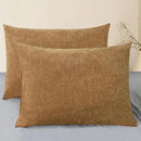 CaliTime Throw Pillow Covers Decorative 20 X 26 Inches Pack of 2 Cozy Chenille Standard Pillow Shams Cases for Couch Sofa Bed Living Room Home Apricot Brown by CozyNest Decor