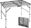 REDCAMP 36x24 Folding Grill Table for Outside, Lightweight Portable Metal Aluminum Outdoor Grill Table with Adjustable Height Legs, Great for Camping Picnic Cooking BBQ, Silver 3ft by GreenHaven Gardens