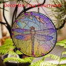 Hanging Stained Glass for Windows,20cm/7.87inch Dragonfly Hand-Painted Sun Catcher Garden Hangings Christmas Mother's Day, Valentine's Day Ornaments Festival Gift (C Style) by GreenHaven Gardens