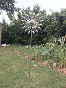 Unique and Magical Metal Windmill, 3D Wind Kinetic Sculpture, Wind Spinner Solar, Lawn Solar Wind Spinners for Yard and Garden, Wind Catchers Metal Outdoor Patio Decoration (1 PCS -Silver) by CozyNest Decor