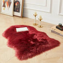 AMTOVO Faux Fur Rug, Burgundy Small Area Rug, Fluffy Sheepskin Rug, Fuzzy Ultra Soft 2 x 3 ft Shag Rugs for Bedroom Sofa Throw Cushion Room Decor, Sheepskin by CozyNest Decor