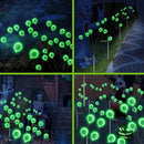 VOTTGO Halloween Solar Lights Outdoor, 2 Pack 12LED Scary Solar Eyeball Pathway Lights, 2 Modes Waterproof Swaying Firefly Light for Garden Yard Pathway Halloween Decorations, Green by CozyNest Decor