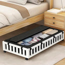 2 Pack Bamboo Under Bed Storage with Wheels, 39”x20”x7.8” Lager Under Bed Storage Containers (White) by CozyNest Decor