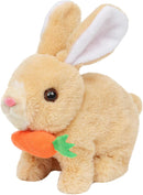 Easfan Easter Hopping Bunny Plush with Carrot Jumping Spotted Rabbit Ears Nose Moving Educational Plush Toy Interactive Toy Electric Birthday Gift for Toddlers Kids,7" by TinyTreasures Baby Boutique