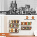 5 Pack Spice Rack Seasoning Organizer Wall Mount, Screw or Adhesive Hanging Shelf Basket Spice Organizer Shelf for Kitchen, Black by CozyNest Decor