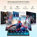 Tablet 10 inch Android 14, Octa-Core, 10GB RAM 64GB ROM 1TB Expandable, Widevine L1, 1280x800 IPS Touchscreen, BT 5.4, Dual Camera with Flash (White) by TinyTreasures Baby Boutique