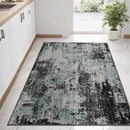 Washable Area Rugs 3'x5' Non-Slip Modern Abstract Soft for Living Room Entryway Bedroom Nursery, Print Pattern, Blue Black Teal by TinyTreasures Baby Boutique