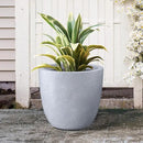 Kante 18 Inch Dia Round Concrete Planter, Indoor Outdoor Large Plant Pot with Drainage Hole and Rubber Plug for Home Patio Garden, Slate Gray by GreenHaven Gardens