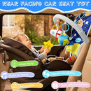 Car Seat Toys for Baby Infant 6 Months and Up, Carseat Toys with Musical Pedal Piano, Baby Mirror and Hanging Squeaky Sensory Soft Baby Toys 6 to 12 Months, Baby Car Toys Rear Facing by TinyTreasures Baby Boutique