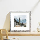 Vittanly 12x12 Picture Frames Set of 9, Shatter Resistant Plexiglass, Display 8x8 Pictures with Mat or 12x12 without Mat, Photo Frames for Wall Mount, Engineered Wood, Distressed White by CozyNest Decor
