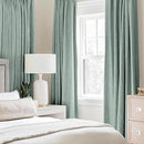 MIULEE Linen Texture 90 Inches Curtains for Bedroom 100% Blackout Thermal Insulated Seafoam Green Curtains Grommet Room Darkening Drapes for Living Room Nursery 52x90 Inch (2 Panels) by TinyTreasures Baby Boutique