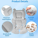 3in1 Baby CarSeat Head Support for Infant, Reversible Soft Infant Car Seat Insert Newborn Boy Girl, Breathable Cotton Head Body Support Pillow Cushion,Stroller,Swing,Bouncer,Baby Registry,Grey by TinyTreasures Baby Boutique