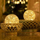 Beautyard Solar Globe Lights Outdoor Large Garden Decor USB Charged 4.72" Diameter 40LED 1000mAh Solar Lights Cracked Glass Globe Power Yard Patio Garden (4.72'' Large 2 Pack Warm White) by GreenHaven Gardens