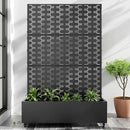 Casaphoria Metal Raised Garden Bed with Trellis and Wheels, 47"x47"x16" Planter Box for Climbing Plants, Vegetables & Vines, Features Drainage Holes and Privacy Screen, Black-Square by GreenHaven Gardens
