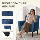 COLAMY Modern Accent Chair for Living Room, Upholstered Fabric Accent Armchair with Back, Soft Single Sofa Chair with Arms for Bedroom/Office/Reception Room, Blue by CozyNest Decor