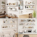fuqing Floating Shelves for Wall, Bathroom Shelf Wall Mounted for Storage, Shelves with Invisible Bracket for Bedroom, Kitchen, Living Room, Farmhouse Small Book Shelf, 6.5 Inch Set of 3, White by CozyNest Decor